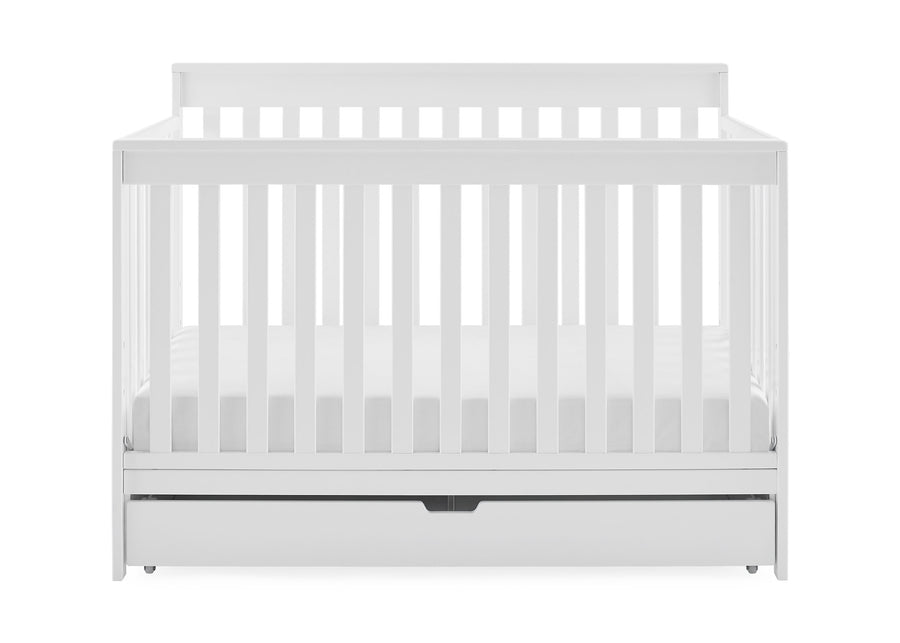 Bianca White (130) 27-Mercer 6-in-1 Convertible Crib with Storage Trundle