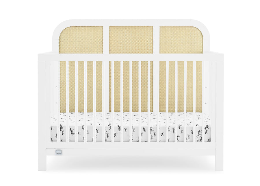 Bianca White with Textured Almond (1508) 11-Theo 6-in-1 Convertible Crib