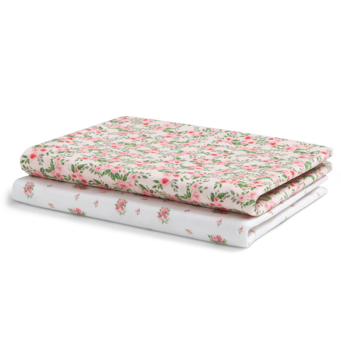 DCB: Pink Floral (3034) 6-100% Cotton Flannel Baby Receiving Blankets - 2 Pack