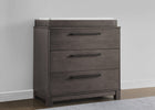 Rustic Grey (084) 7-Rustic 3 Drawer Dresser with Interlocking Drawers
