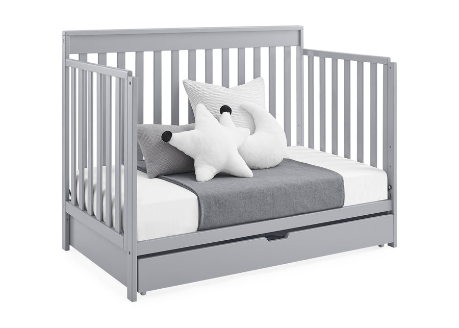 Grey (026) 15-Mercer 6-in-1 Convertible Crib with Storage Trundle