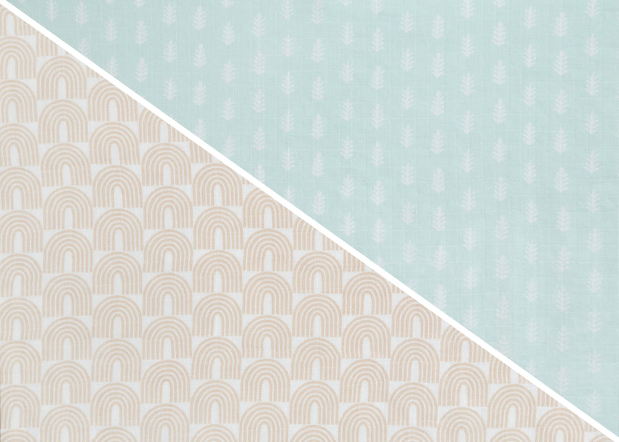 Neutral Boho (3406) 15-100% Cotton Muslin Baby Receiving Blankets - 2 Pack