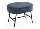 Slate Blue with Black & Natural (1421) 10-Ella Ottoman with LiveSmart Evolve Fabric