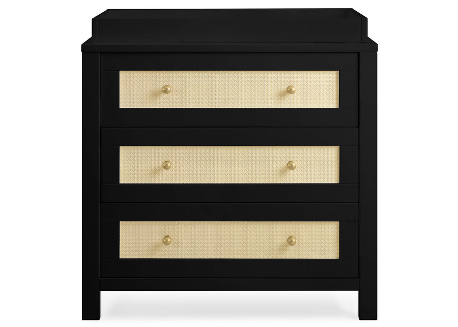 Ebony with Textured Almond (1507) 2-Theo 3 Drawer Dresser with Changing Top