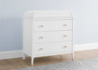 Bianca White with Natural (123) 2-Casey 3 Drawer Dresser with Interlocking Drawers