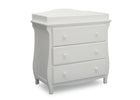 Bianca White (130) 3-Lancaster 3 Drawer Dresser with Changing Top and Interlocking Drawers