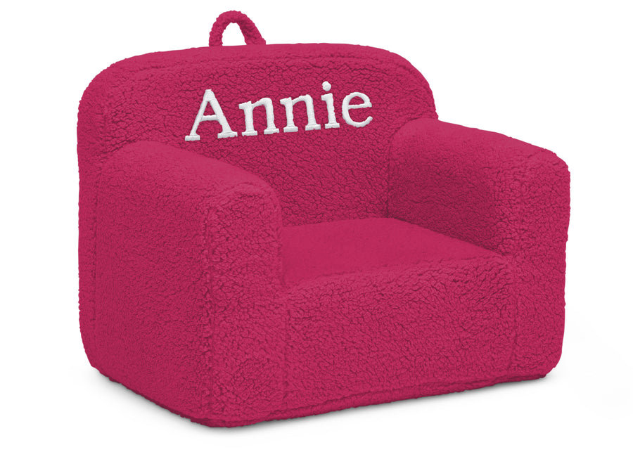 Hot Pink (1293) 3-Personalized Cozee Sherpa Chair for Kids