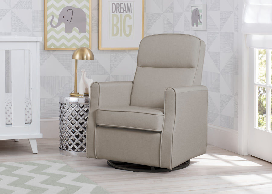 Taupe (065) 1-Blair Slim Nursery Glider Swivel Rocker Chair