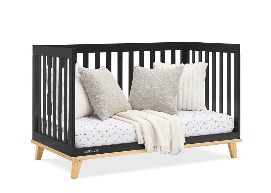 Ebony with Natural (1482) 13-Frankie 4-in-1 Convertible Crib