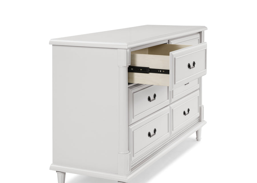 Moonstruck Grey (1351) 26-Juliette 6 Drawer Dresser with Changing Top and Interlocking Drawers