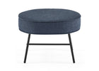 Slate Blue with Black & Natural (1421) 9-Ella Ottoman with LiveSmart Evolve Fabric