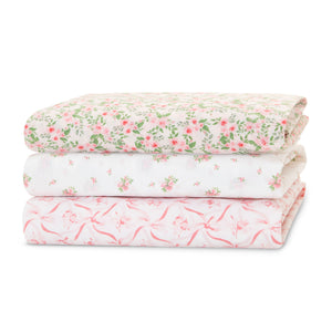 DCB: Pink Floral (3034) 20-Fitted Crib Sheets - 3 Pack