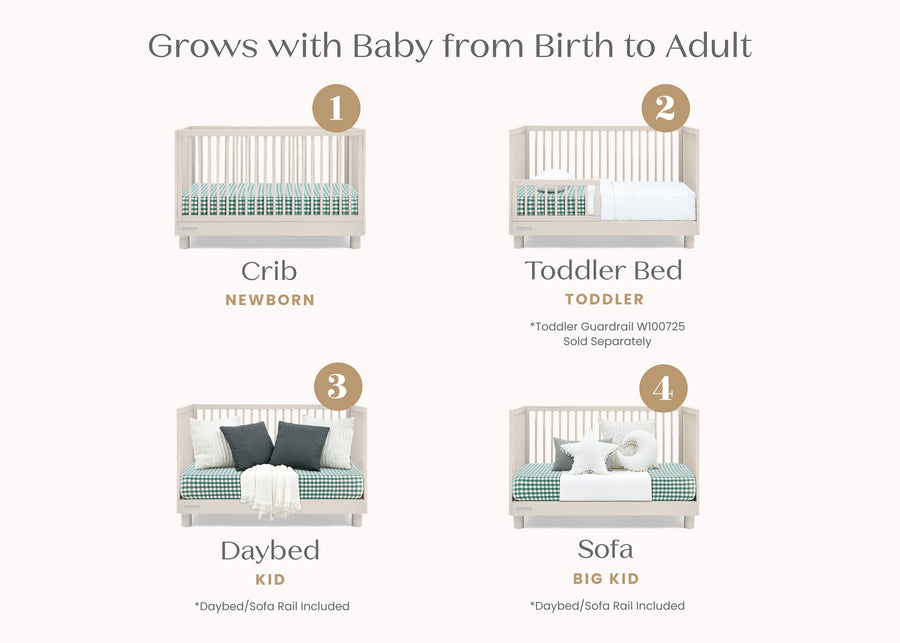 Soft Beige (1560) 17-Ari 4-in-1 Convertible Crib