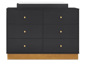 Midnight Grey with Acorn (1510) 10-James 6 Drawer Dresser with Changing Top and Interlocking Drawers