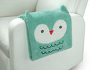 Light Teal Owl (1258) 10-Personalized Sherpa Throw Blanket for Kids