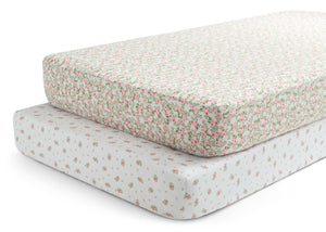 Pink Floral (3034) 5-Fitted Crib Sheets - 2 Pack