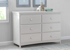 Bianca White (130) 5-Emerson 6 Drawer Dresser with Interlocking Drawers