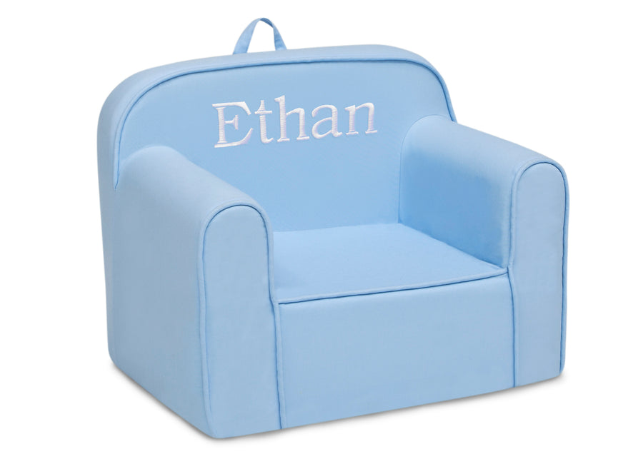 CoComelon Upholstered Chair with Sculpted Plastic Frame by Delta Children,  Blue 