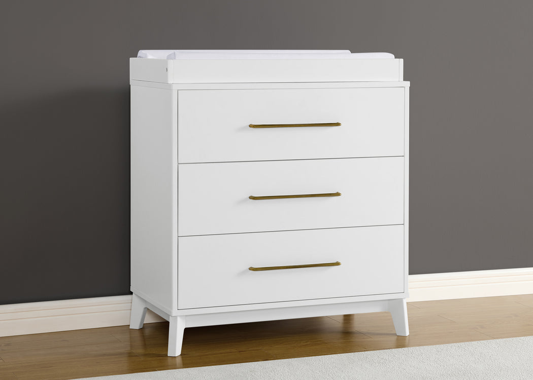 delta children's dresser Delta Children Spencer 3 Drawer Dresser with Changing Topper