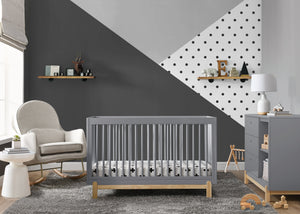 Grey with Natural (1359) 0-Poppy 4-in-1 Convertible Crib
