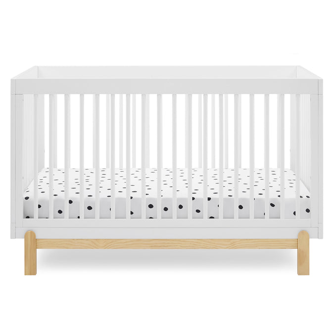 DCB: Bianca White with Natural (123) 16-Poppy 4-in-1 Convertible Crib