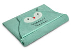 Light Teal Owl (1258) 20-Kids Hooded Bath Towel with Pockets