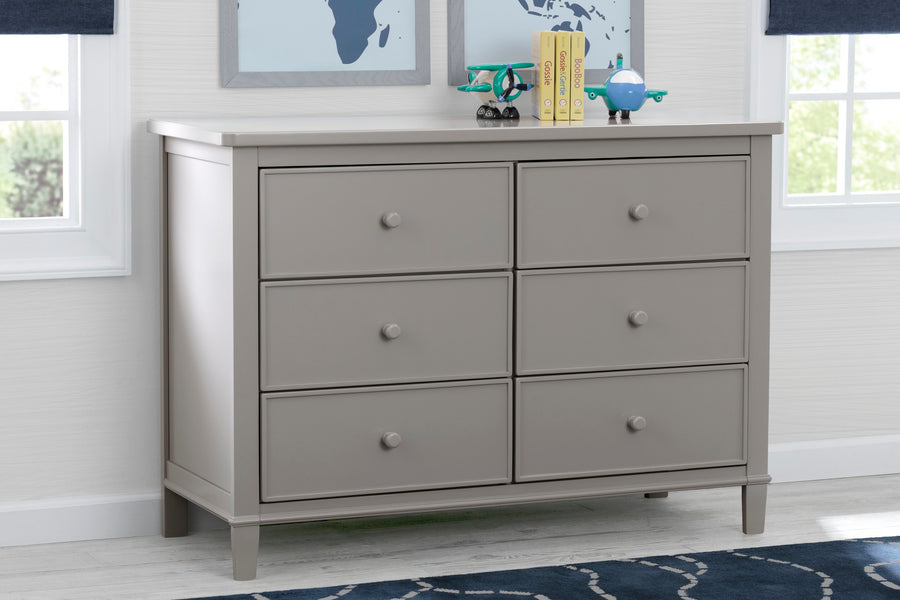 Grey (026) 4-Haven 6 Drawer Dresser with Interlocking Drawers