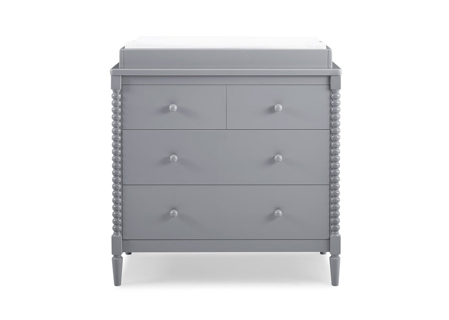 Grey (026) 14-Saint 4 Drawer Dresser with Changing Top