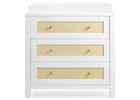 Bianca White with Textured Almond (1508) 7-Theo 3 Drawer Dresser with Changing Top