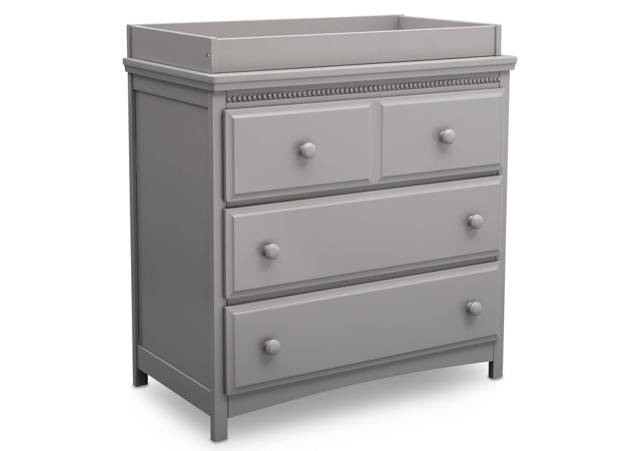 Grey (026) 3-Emerson 3 Drawer Dresser with Changing Top and Interlocking Drawers