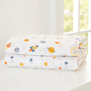 Space Exploration (3235) 40-Fitted Crib Sheets - 2 Pack