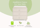 Soft Beige (1560) 16-Ari 3 Drawer Dresser with Changing Top