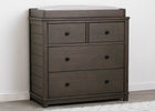 Rustic Grey (084) 1-Monterey 4 Drawer Dresser with Changing Top and Interlocking Drawers