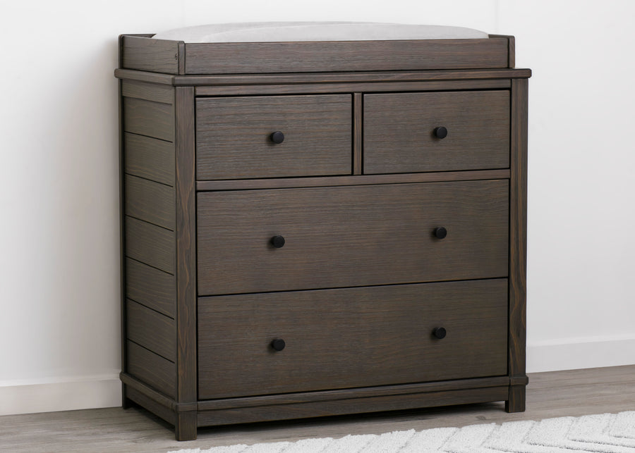 Rustic Grey (084) 1-Monterey 4 Drawer Dresser with Changing Top and Interlocking Drawers
