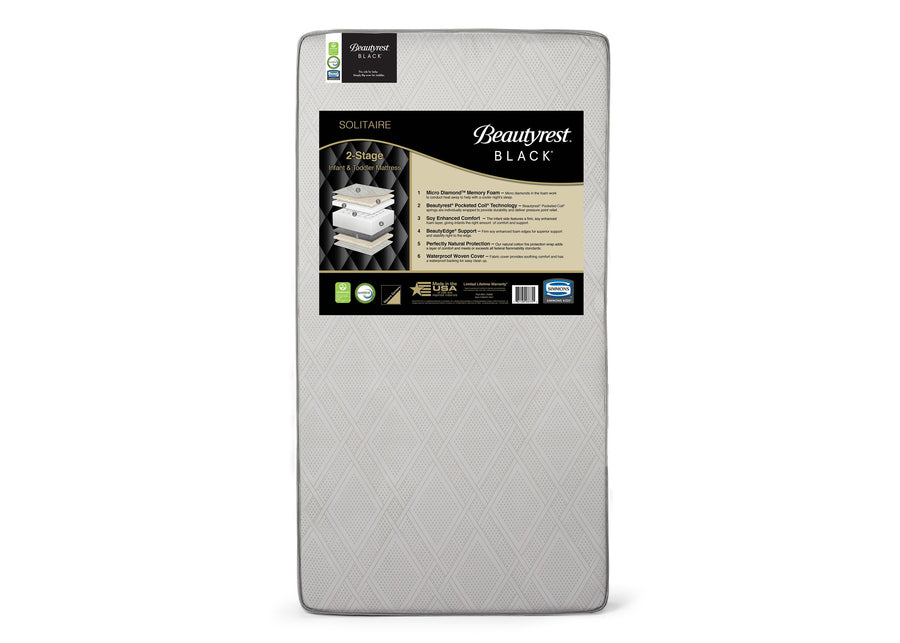 Beautyrest Black Solitaire 2-Stage Crib and Toddler Mattress, Main View 2-Beautyrest Black Solitaire 2-Stage Crib and Toddler Mattress