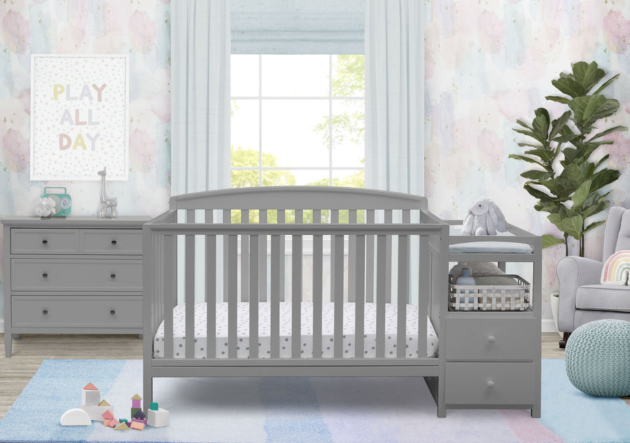 Grey (026) 1-Royal Convertible Crib and Changer