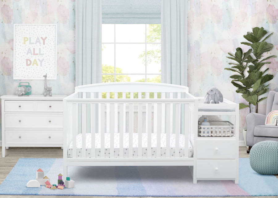 White (100) 7-Royal Convertible Crib and Changer