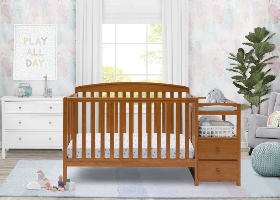 Delta Children Warm Honey (251) Royal Crib 'N' Changer, Crib Conversion d2d 19-Royal Convertible Crib and Changer