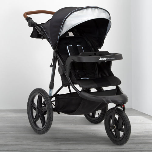 jogging stroller 100 lbs weight capacity Jeep TurboGlyde Jogging Stroller, Black (001)
