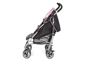 Delta Children Pink (019) Ultimate Convenience Stroller, Full Side View with Canopy Option a2a 0