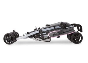 Delta Children Pink & Grey (697) Ultimate Stroller, Style-2 Folded b3b 7
