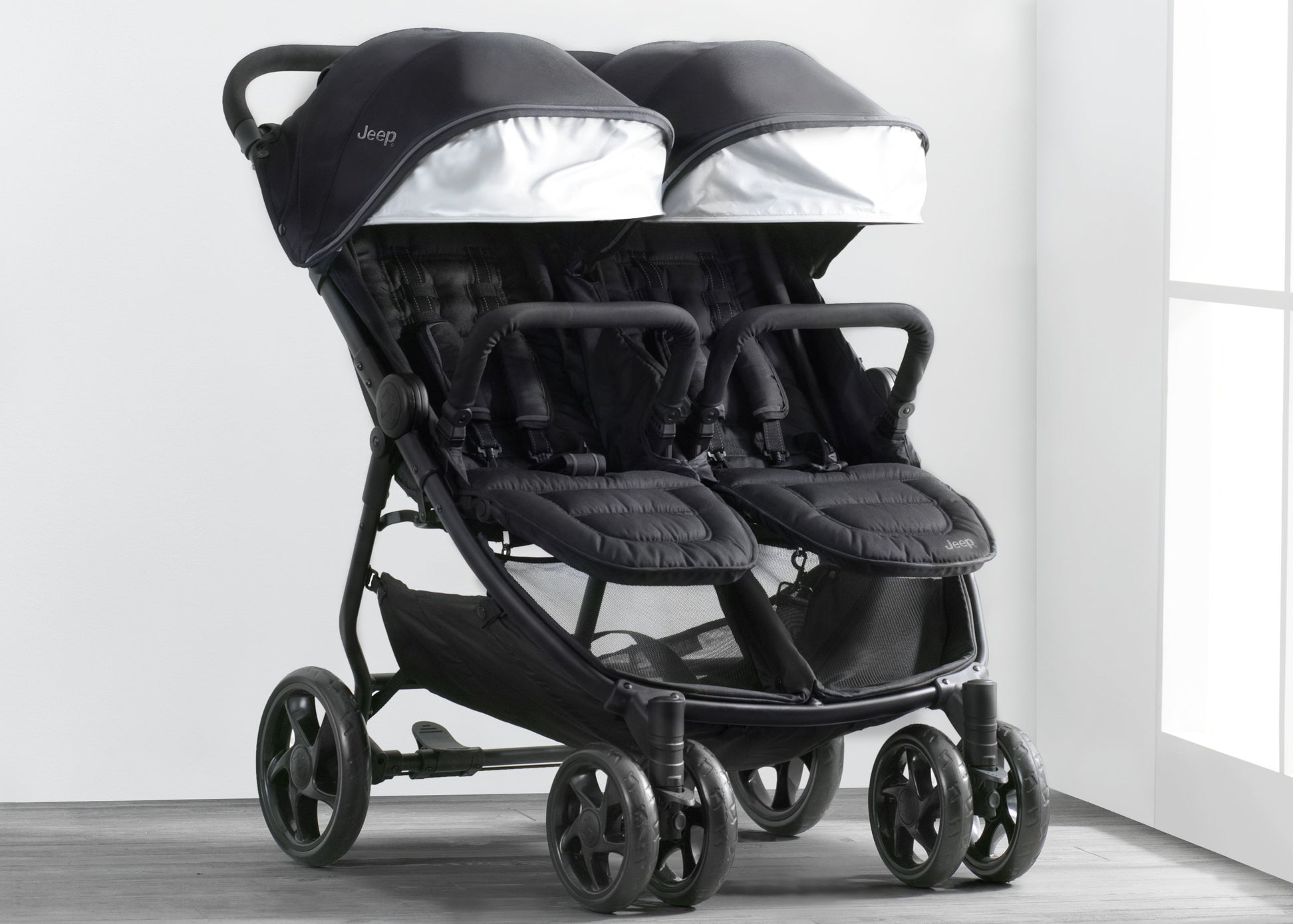 Jeep Destination Ultralight Side x Side Double Stroller by Delta Children - Midnight Black