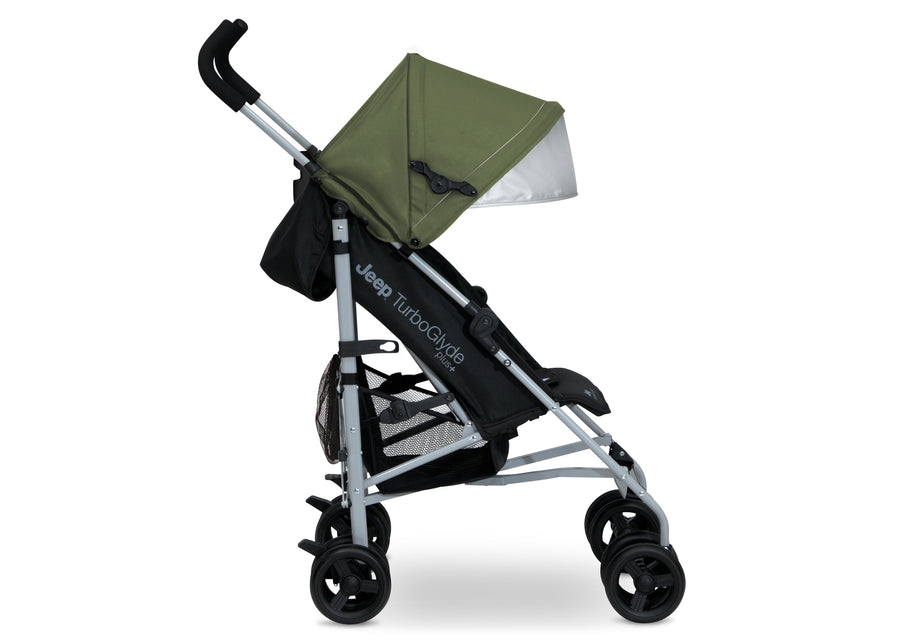 Black with Olive Green (2182) 7-Jeep TurboGlyde Plus Stroller