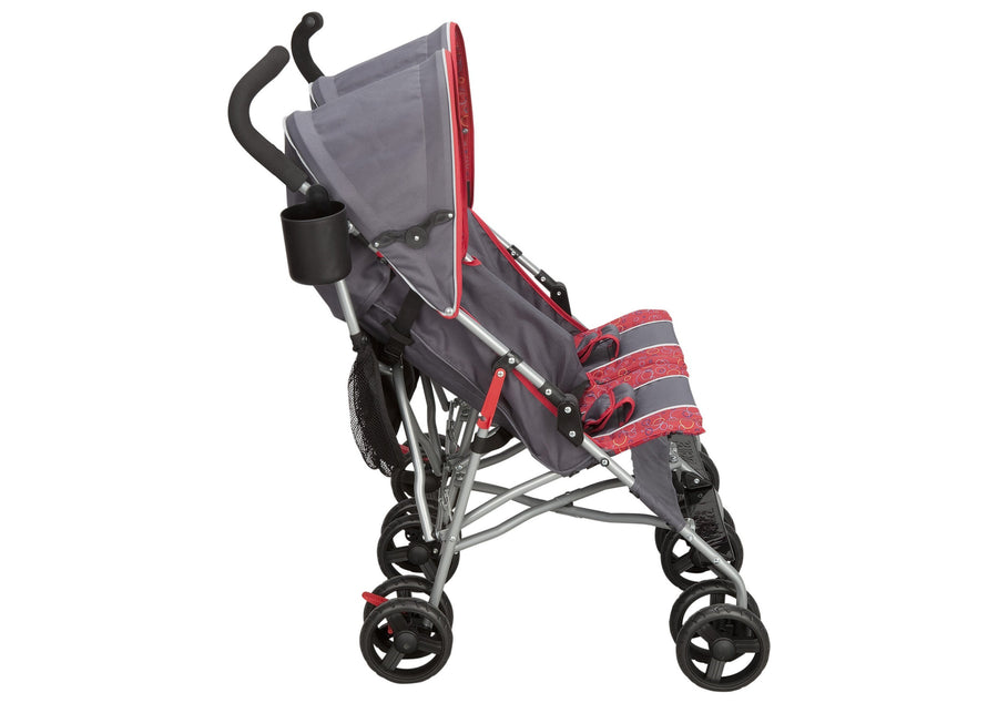 Delta Children Grey & Red (026) LX Side by Side Stroller (11701) Side View 14-LX Side by Side Stroller