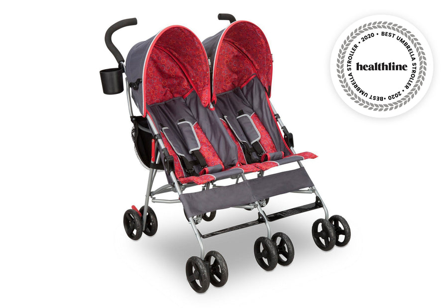 Grey & Red (026) 12-LX Side by Side Stroller