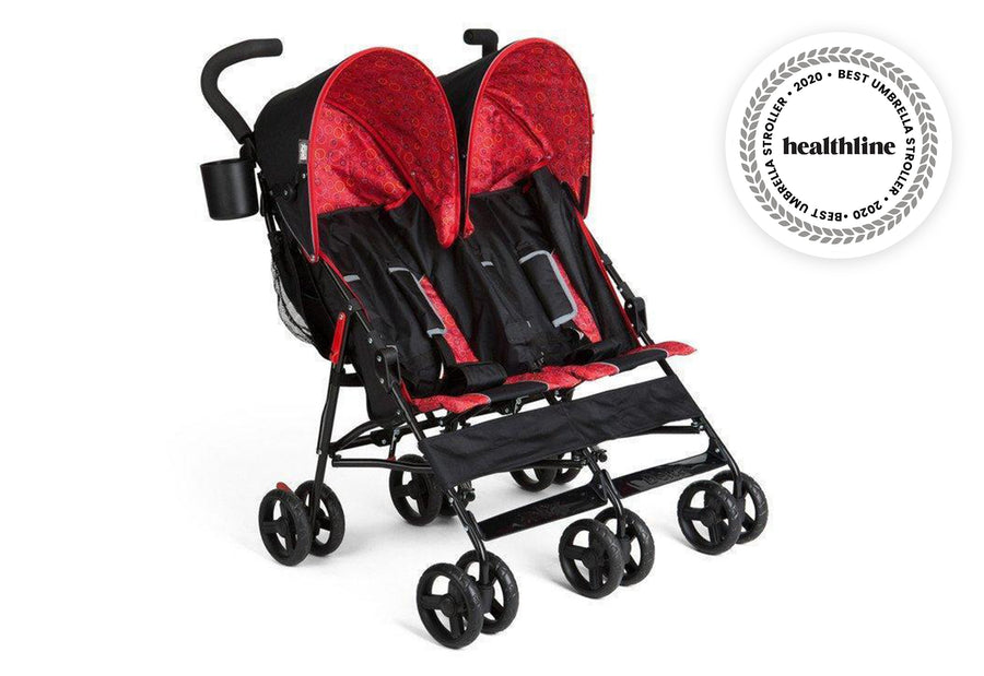 Black & Red (983) 38-LX Side by Side Stroller