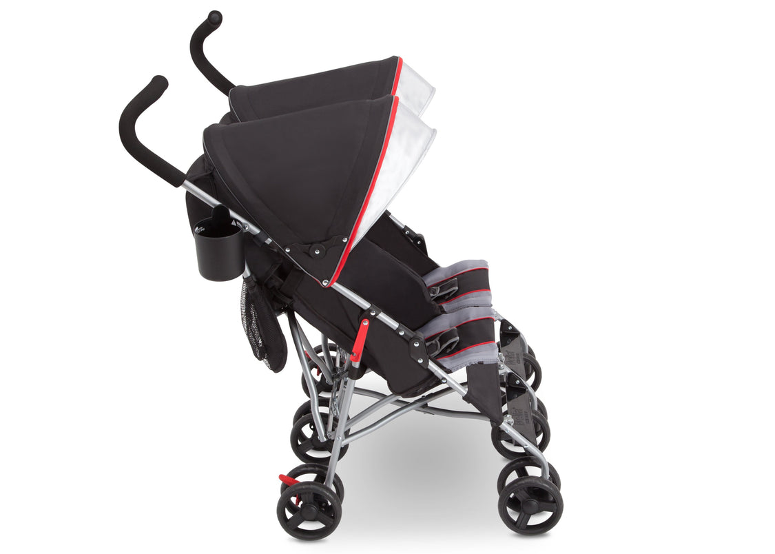 Delta Children Red Triangular (2246) LX Plus Side x Side Double Stroller (11709), Right View, b4b