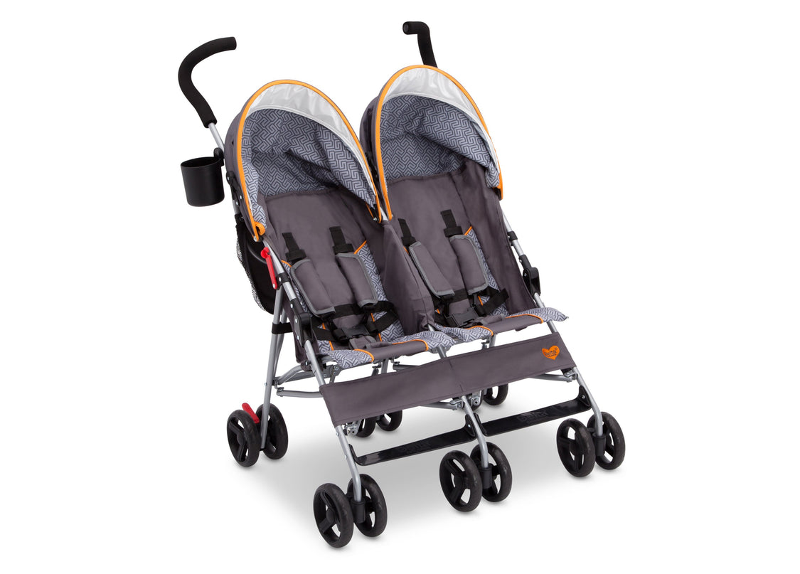 Delta Children Maze (817) LX Plus Side x Side Double Stroller (11709), Angled No Canopy, a3a