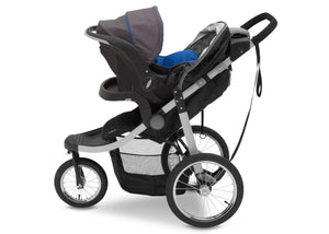 Delta Children J is for Jeep Brand Trek Grey Tonal (0261) Cross Country All Terrain Jogging Stroller Full Left Side View a2a 0