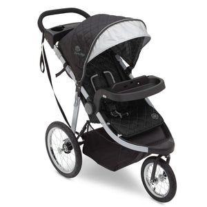 Delta Children J is for Jeep Brand Trek Grey Tonal (0261) Cross Country All Terrain Jogging Stroller Full Left Side View a1a 0